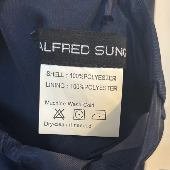 Alfred Sung Elegant Navy Blue Evening Gown - Picture 8 of 11